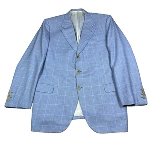 Vintage Brioni Blazer Men 42R Nomentano Windowpane Oldmoney Suit Jacket 3 Button - Picture 1 of 9