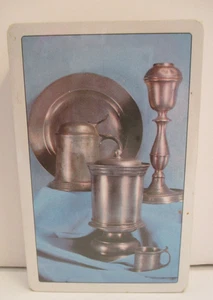Sealed Deck Playing Cards Pewter Serving Pieces Vintage - Picture 1 of 9