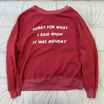 Wildfox Red Text Print Sweater XS - Image 1 of 4