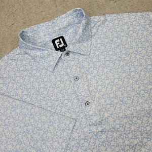 FootJoy Golf Poloshirt Herren 2XL Blau Blumen Kurzarm Performance Stretch - Bild 1 von 9