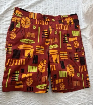 LOUDMOUTH GOLF Chino Shorts Multicolor Graphic Abstract  Mens Size 36 - Image 1 of 4
