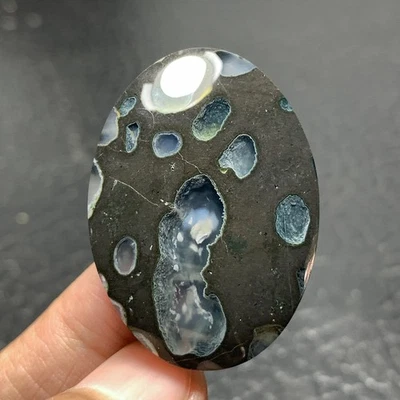 Cabujón de ágata amigdaloidal 37.5x27x6mm Regalo de Halloween 18 ct Foto 1 de 4