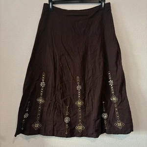 Maxi Falda Clásica Elements Marrón Oscuro XL (18) Western Boho Terrosa Cuentas De Colección - Imagen 1 de 5