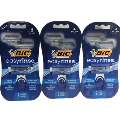BIC Easy Rinse 4 hojas de afeitar desechables para hombre lote 3 nuevas Foto 1 de 4