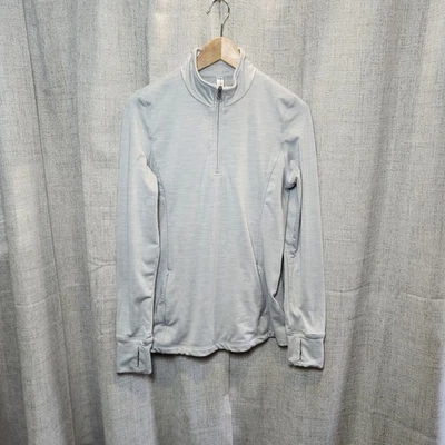 Pullover Kyodan Active manga larga para mujer L gris 1/4 cremallera cuello falso capa base Foto 1 de 4