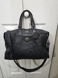 Coach Rhyder schwarz genarbtes Echtleder Umhängetasche Schultertasche Handtasche - Bild 1 von 20