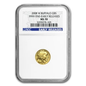 2008-W 1/10 oz Gold Buffalo MS-70 NGC (ER) - Picture 1 of 3