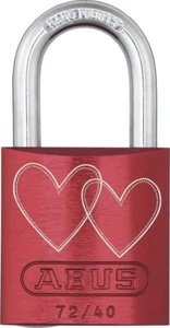 ABUS Love Lock 72/40 Aluminium Liebesschloss Vorhangschloss in rot Lock-Tag 4 - Bild 1 von 3
