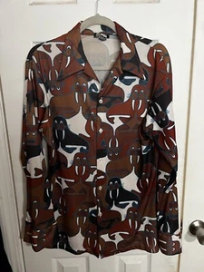 Vintage Charlie O Dallas Size Large Button Down 70’s Shirt Walruses Groovy - Bild 1 von 3