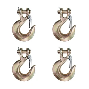 4 Pack G70 3/8" Clevis Slip Hook w/ Latch Trailer Truck Transport Tow Chain Hook - Picture 1 of 8