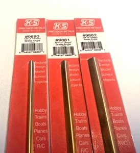 K&S Angolo Ottone Massello 3 Pezzi Confezioni 12" Lunghezza x 1/8" 3/16" 1/4" #9880 9881 9882 - Foto 1 di 4