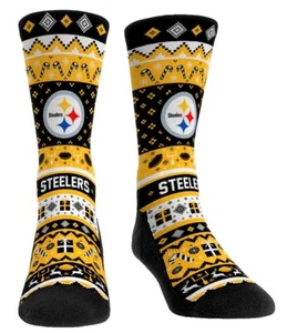 PITTSBURGH STEELERS Tacky Ugly Sweater Socks Sz. Men’s L/XL 9-13 - Picture 1 of 1