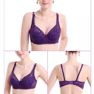 Plus Size Minimizer Underwire Unlined Bra with Embroidery Lace bracier de mujer - Picture 1 of 45