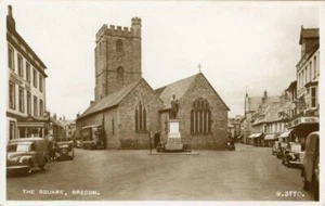 ECHTE FOTOGRAFISCHE POSTKARTE VOM PLATZ, BRECON, BRECKNOCKSHIRE, WALES - Bild 1 von 2