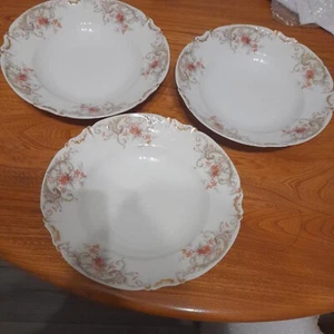 Antique GD & Cie Limoges Soup Bowls x 3 - Picture 1 of 9