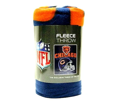 CHICAGO BEARS BLANKET FLEECE THROW GRIDIRON SERIES SOFT BLANKET NWT NFL LICENSED Cover