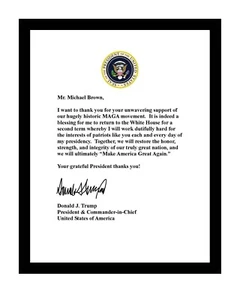 Donald Trump signed Re-election letter Customized to YOUR NAME 47th president - Picture 1 of 6
