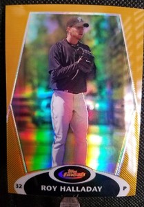 2008 Topps Finest Roy Halladay Gold Refractor #'d 17/50 Rare!