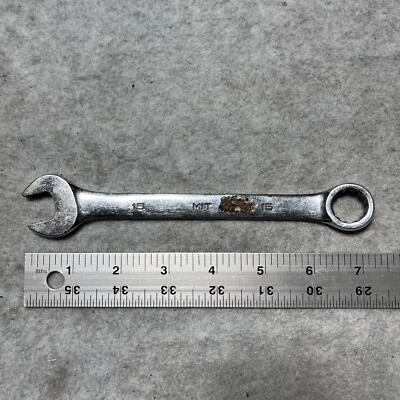 Vintage MIT Tools 15 mm Combination Wrench Drop Forged USA - Image 1 of 4
