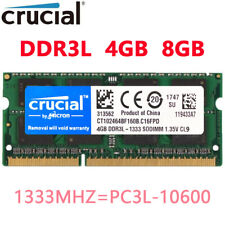 Crucial DDR3L 4GB 8GB 1333MHz PC3L-10600S Memory RAM SO-DIMM for Laptop Notebook