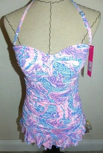 LILLY PULITZER Carmen Ruffled Tankini Top  "MAYBE GATOR"  Size 4  NWT $108 - Picture 1 of 6