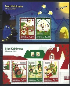 NEW ZEALAND 2024 CHRISTMAS PAIR OF MINIATURE SHEETS UNMOUNTED MINT, MNH - Picture 1 of 1