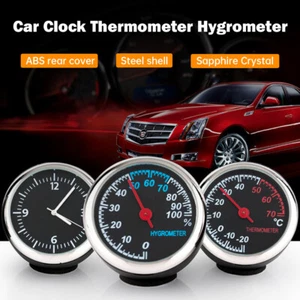 Stick On Clock For Car Dashboard Quartz Automotive Replacement Clocks Hygrometer - Bild 1 von 21