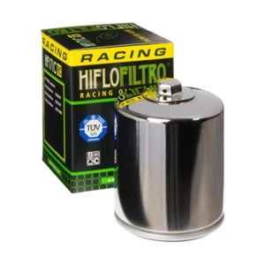 Hiflofiltro Racing Chrome Oil Filter Harley Twin Cam 99-16/ Buell 1200 94-02 - Picture 1 of 5