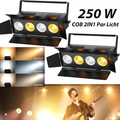 2x 250W COB LED Par DMX Audience Blinder Strahler Warmweiß Weiß dj Scheinwerfer - Bild 1 von 4