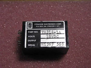 SYRACUSE ELEC RELAY # TR314-1A NSN: 5945-00-045-9235 28VDC - Picture 1 of 1