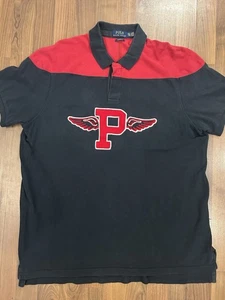 Polo homme POLO RALPH LAUREN coupe personnalisée Varsity ailé "P" patch maille polo XXL - Photo 1/8
