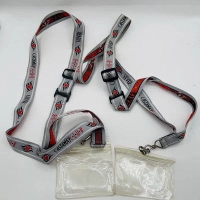 Disney Cruise Line Castaway Club Cordón Plateado Portatarjetas Transparente DCL Lote de 2 Foto 1 de 4