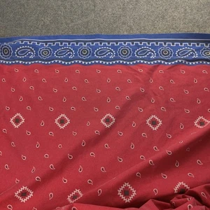 Vintage Dan River Twin Flat Sheet Red Rodeo 1998 Bandana Paisley Western Cowboy Scheune - Bild 1 von 5