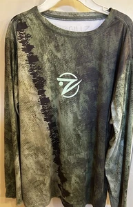 Men's GILLZ Long Sleeve Pullover Fishing  Shirt - RN# 174945 - Size Large Green - Picture 1 of 4