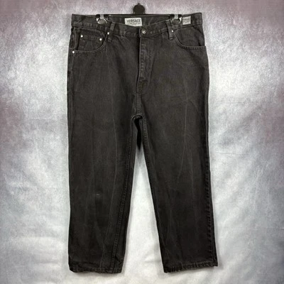 Pantalones de mezclilla Versace Jeans Couture para hombre negros de pierna recta de diseñador W36 cremallera mosca Foto 1 de 4