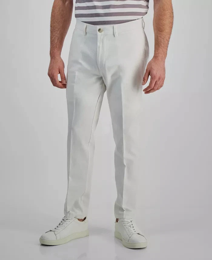 Pantalones de vestir Kenneth Cole Reaction para hombre blancos ajustados mezcla de lino talla 32W 34L Foto 1 de 1