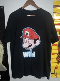 Vtg Y2K Nintendo Wiid Weed 420 Mario Bros Video Game T-Shirt XL NES Parody Wii