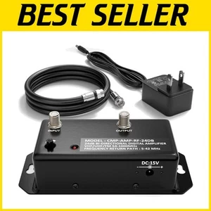 Premium Digital TV Signal Amplifier – 24 dB, Easy Install with Coax Cable - Picture 1 of 10