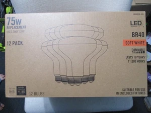 75-Watt Equivalent BR40 Dimmable LED Light Bulb (12-Pack) - Picture 1 of 8
