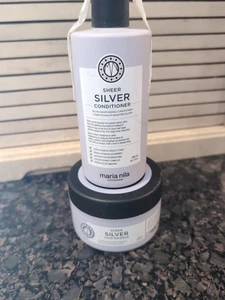 Maria Nila 2pc Set Sheer Silver Hair Masque And Conditioner. - Picture 1 of 8
