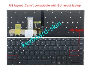 New for HP Elitebook 1040 G4,EliteBook x360 1040 G5,1040 G6 Backlit US Keyboard - Afbeelding 1 van 6