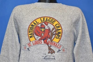 vtg 80s ST LOUIS CARDINALS NATIONAL LEAGUE CHAMPS 1985 BASEBALL SWEATSHIRT S - Picture 1 of 4