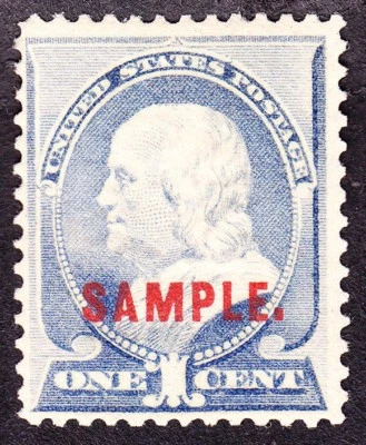 US 212SK 1c Franklin Specimen Mint F-VF OG H SCV $75 - Image 1 of 2