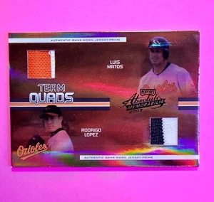 2005 Absolute QUAD GU Patch/BAT w Brooks Robinson, Matos, Lopez, Bedard Orioles - Picture 1 of 2