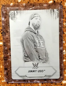Jimmy Uso 2021 Topps WWE Black Printing Plate 1/1 Superstar Roster ONE OF A KIND - Picture 1 of 2