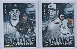 2021 TOPPS FIRE SMOKE & MIRRORS FOIL LOT #SM-10 BLAKE SNELL #SM-11 MAX SCHERZER - Picture 1 of 2