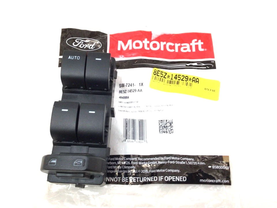 Interruptor de janela de energia dianteiro Ford Fusion Crown Victoria novo OE 8E5Z-14529-AA - Imagem 1 de 4