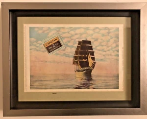 Advertising Capstan cigarettes colour print c.1950 studio silver and black frame - Picture 1 of 5