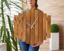 Wooden Wall Clock, Engraving Laser Cut, Decorative Wall Clock, Wooden Clock