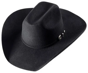 Wollhut Westernhut Cowboyhut Country Outdoor Stars & Stripes »WYOMING« Schwarz - Picture 1 of 1